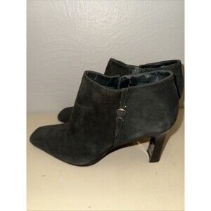 Bandolino Suede Dark Green Women's Shoes Heels Closed Toe Booties Size 8.5M